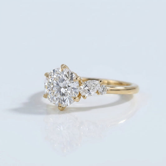 Marquise Swirl Solitaire Engagement Ring – 1 CT Lab Grown Diamond