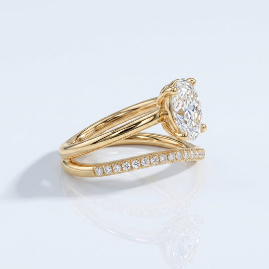 Marquise Swirl Solitaire Engagement Ring – 1 CT Lab Grown Diamond