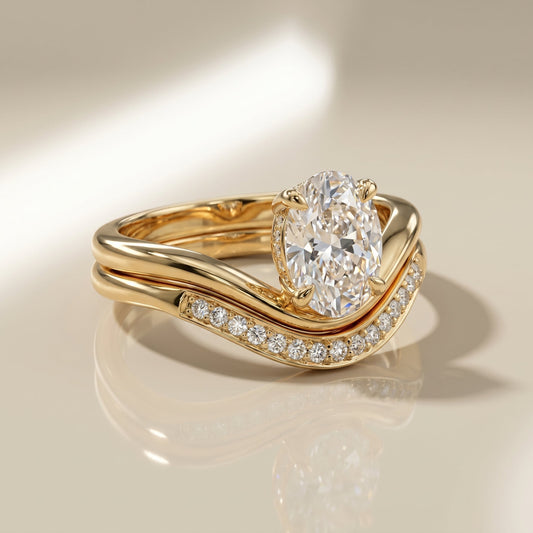 1.0 CT Round Solitaire Moissanite Diamond Bridal Ring Set