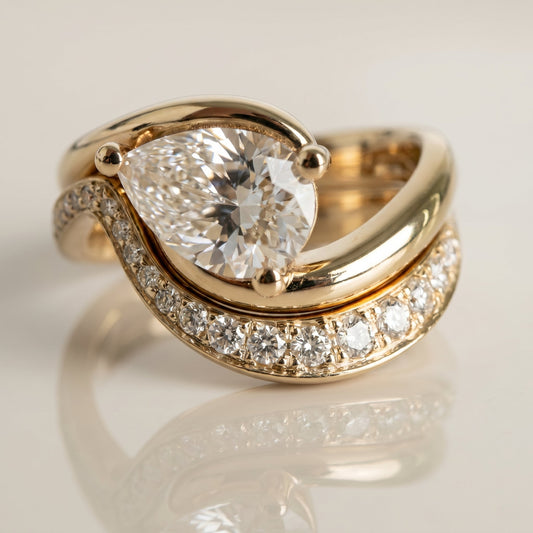 1.0 CT Round Solitaire Moissanite Diamond Bridal Ring Set