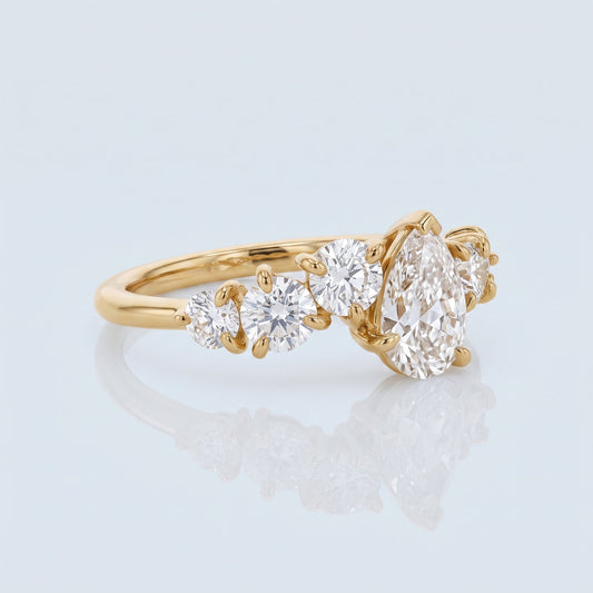 Marquise Swirl Solitaire Engagement Ring – 1 CT Lab Grown Diamond