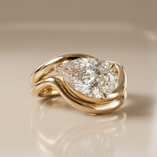 1.0 CT Round Solitaire Moissanite Diamond Bridal Ring Set