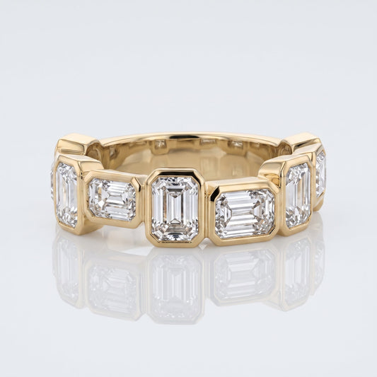 0.2 TCW Round Diamond Half Eternity DEF/VVS Lab Grown Wedding Band