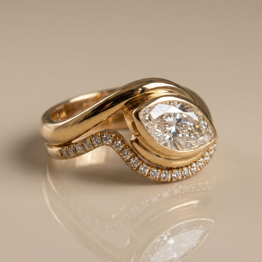 1.0 CT Round Solitaire Moissanite Diamond Bridal Ring Set
