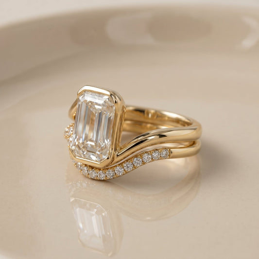 1.0 CT Round Solitaire Moissanite Diamond Bridal Ring Set