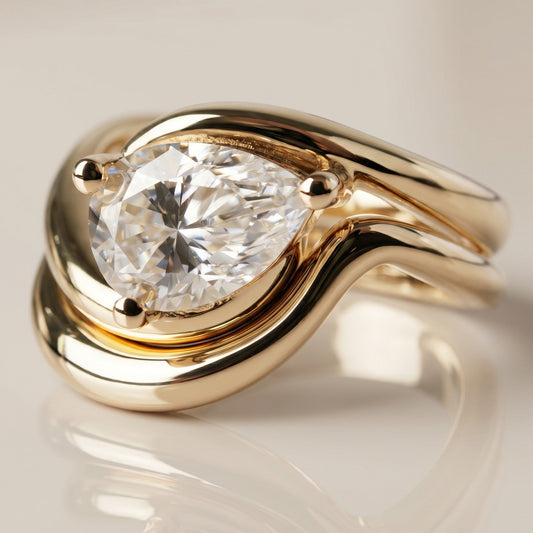 1.0 CT Round Solitaire Moissanite Diamond Bridal Ring Set