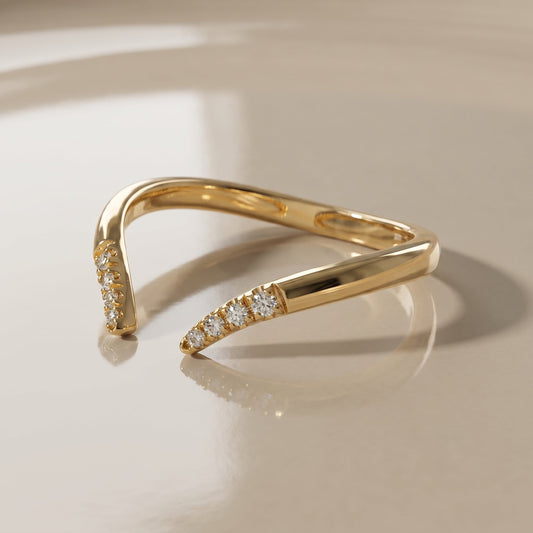 0.13 TCW Round Twisted DEF/VVS Lab Grown Diamond Wedding Band