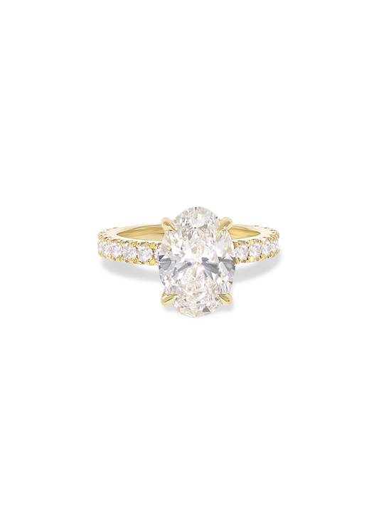 2 CT Round Three Stones Lab Grown Diamond Engagement Ring
