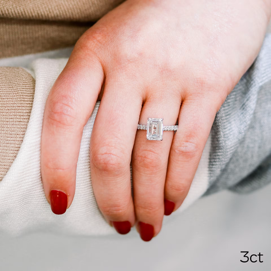 Marquise Cut Cluster Styled Lab Grown Diamond Engagement Ring