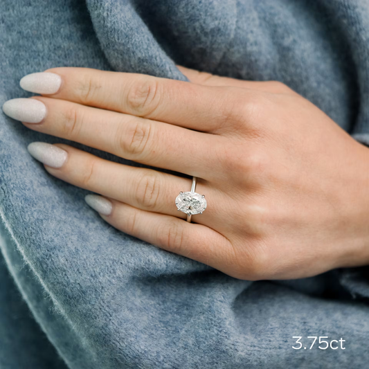 Marquise Cut Cluster Styled Lab Grown Diamond Engagement Ring