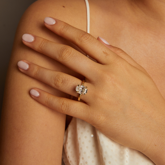 2 CT Round Three Stones Lab Grown Diamond Engagement Ring