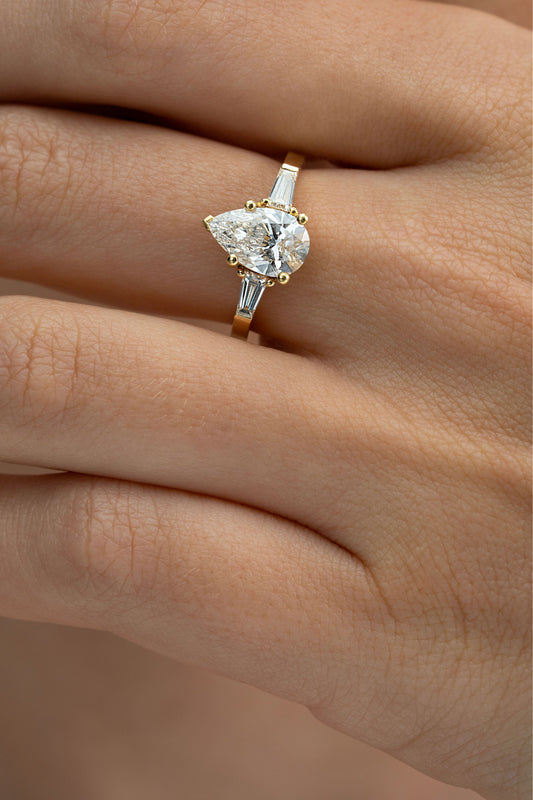 2 CT Round Three Stones Lab Grown Diamond Engagement Ring