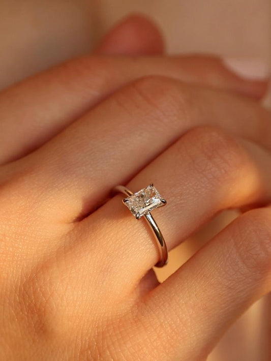 Marquise Cut Cluster Styled Lab Grown Diamond Engagement Ring