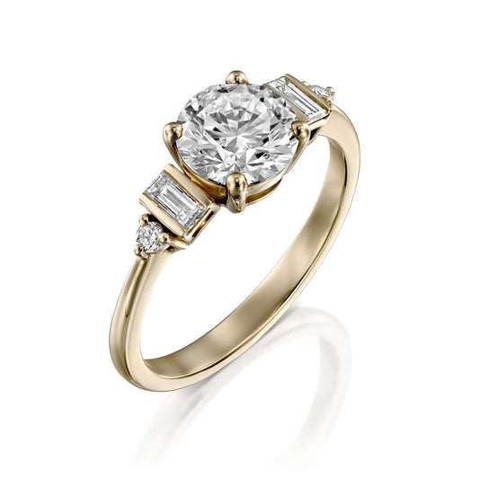2 CT Round Three Stones Lab Grown Diamond Engagement Ring