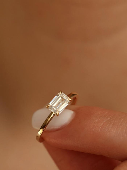 Marquise Cut Cluster Styled Lab Grown Diamond Engagement Ring