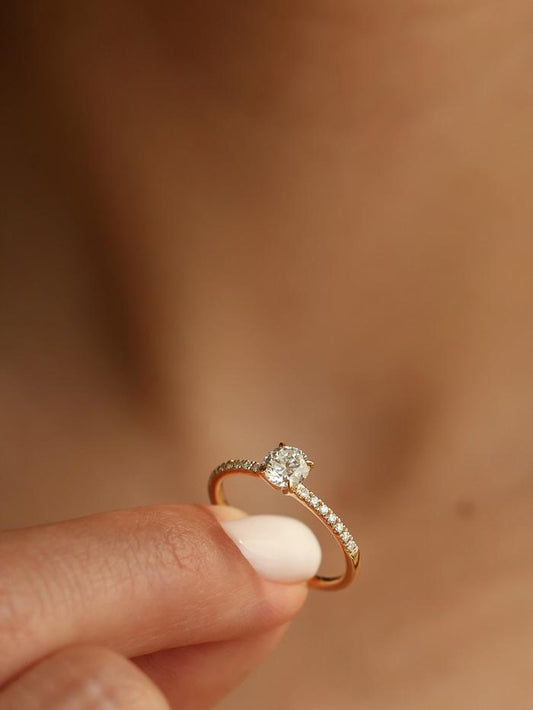 Marquise Cut Cluster Styled Lab Grown Diamond Engagement Ring