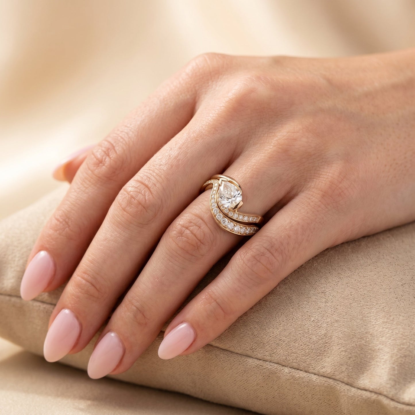 1.0 CT Round Solitaire Moissanite Diamond Bridal Ring Set