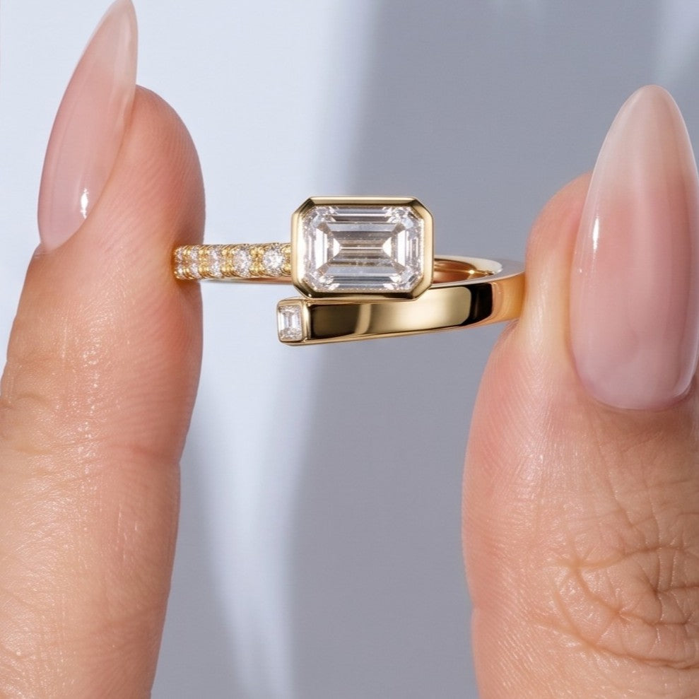 Marquise Swirl Solitaire Engagement Ring – 1 CT Lab Grown Diamond