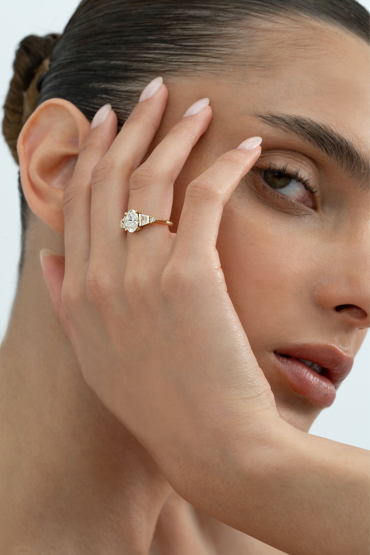 2 CT Round Three Stones Lab Grown Diamond Engagement Ring