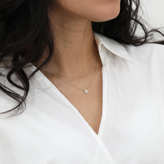 1.0 CT Round Bezel Solitaire Lab Grown Diamond Necklace