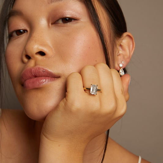 2 CT Round Three Stones Lab Grown Diamond Engagement Ring