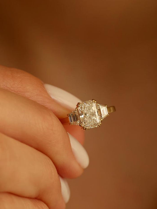 Marquise Cut Cluster Styled Lab Grown Diamond Engagement Ring