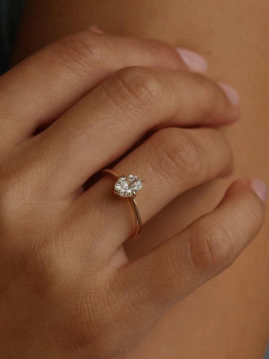 Marquise Cut Cluster Styled Lab Grown Diamond Engagement Ring