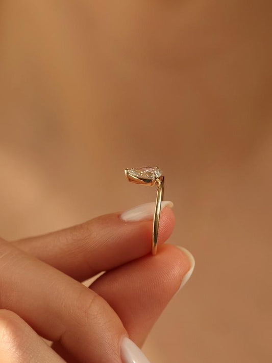 Marquise Cut Cluster Styled Lab Grown Diamond Engagement Ring