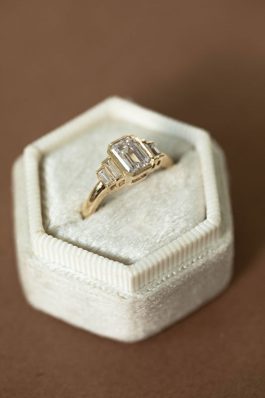 2 CT Round Three Stones Lab Grown Diamond Engagement Ring