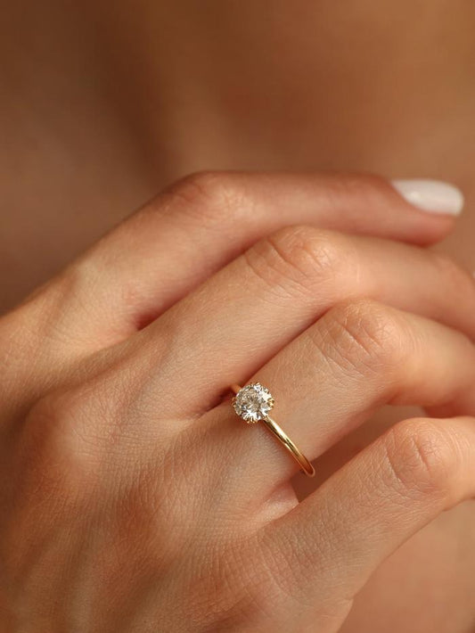 Marquise Cut Cluster Styled Lab Grown Diamond Engagement Ring