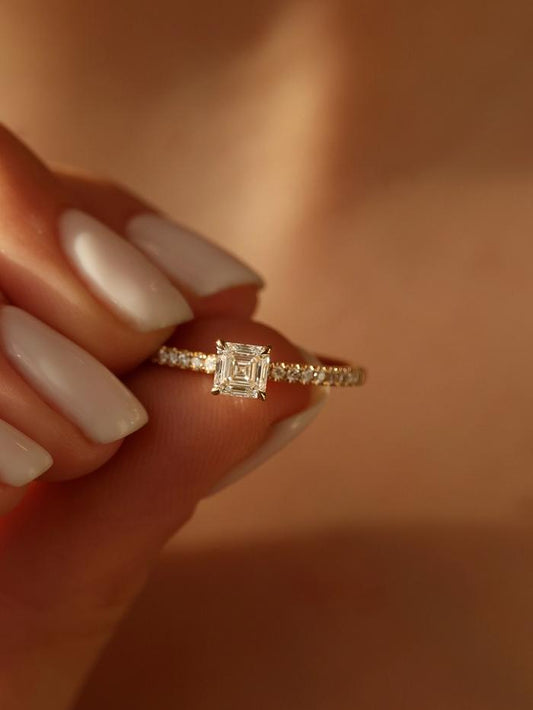 Marquise Cut Cluster Styled Lab Grown Diamond Engagement Ring