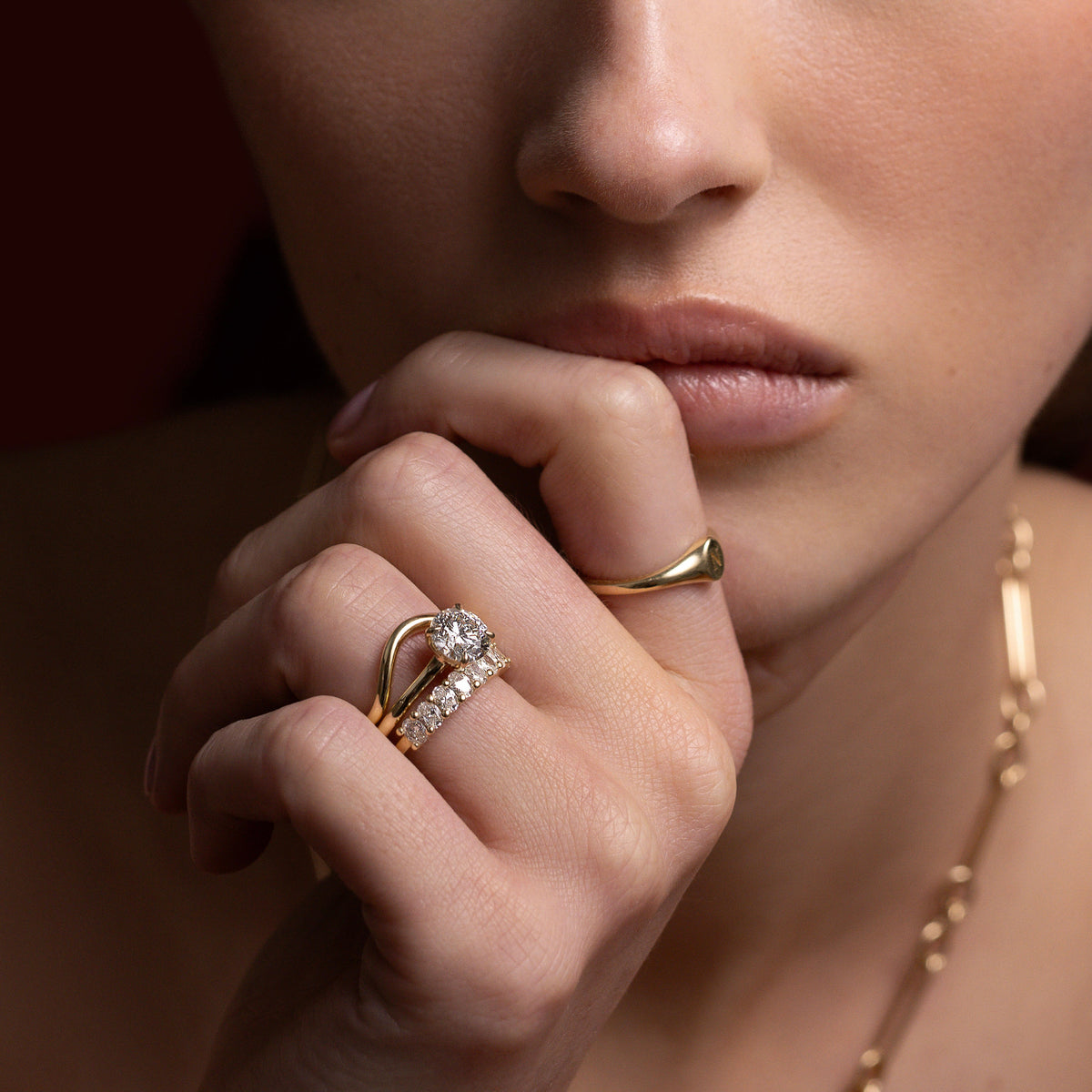Oval Three Stone Lab Grown Diamond Engagement Ring