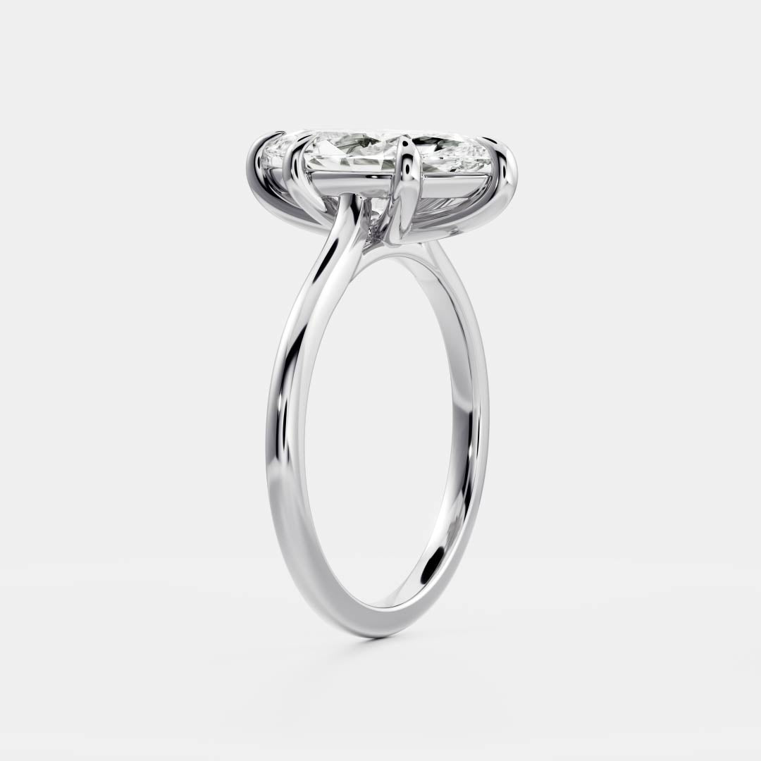 Oval Three Stone Lab Grown Diamond Engagement Ring