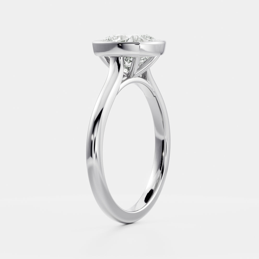 Oval Three Stone Lab Grown Diamond Engagement Ring