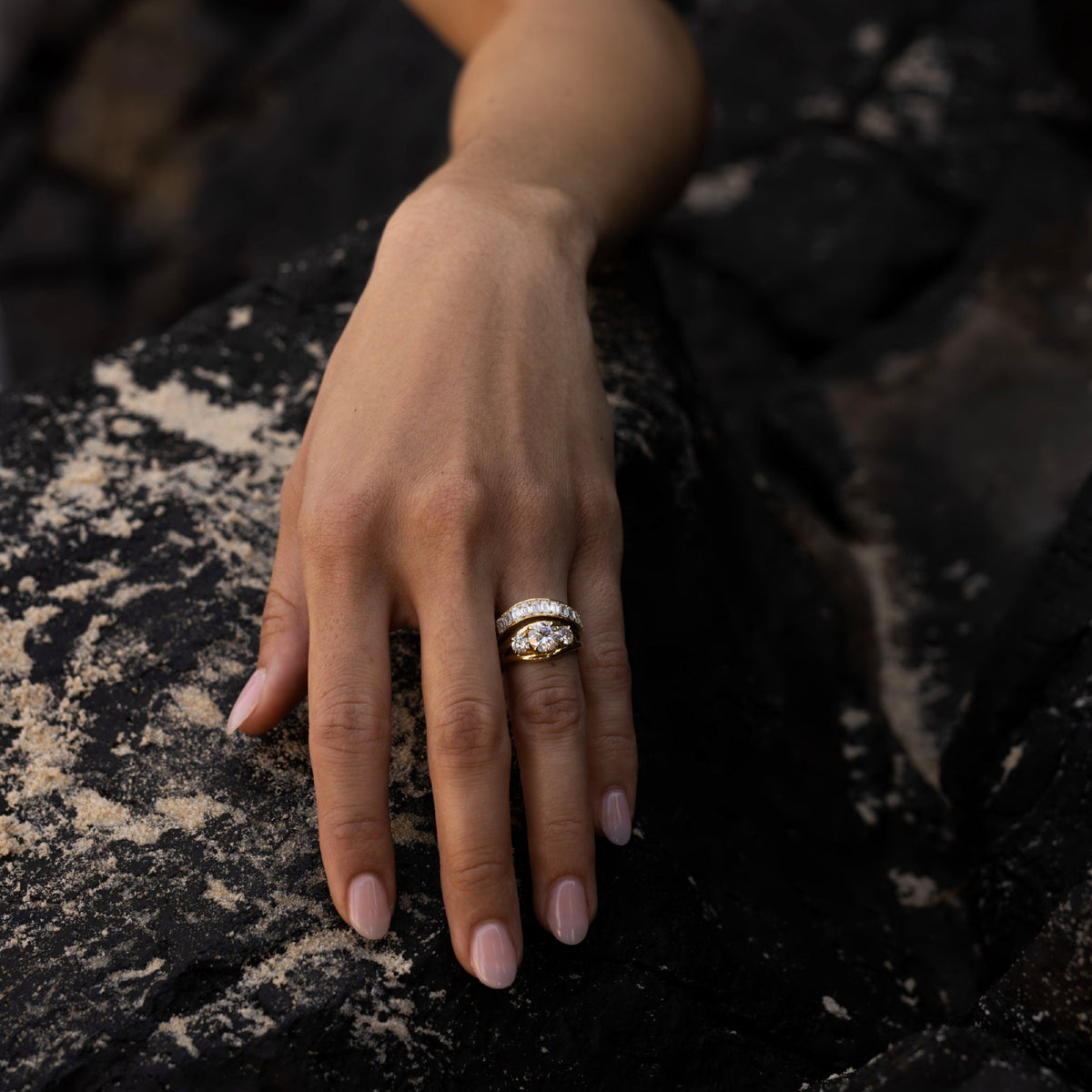 Oval Three Stone Lab Grown Diamond Engagement Ring