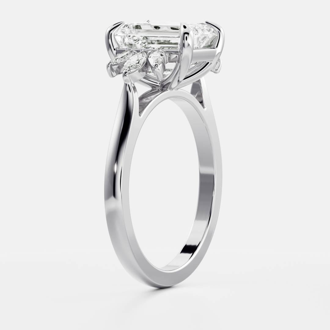 Oval Three Stone Lab Grown Diamond Engagement Ring