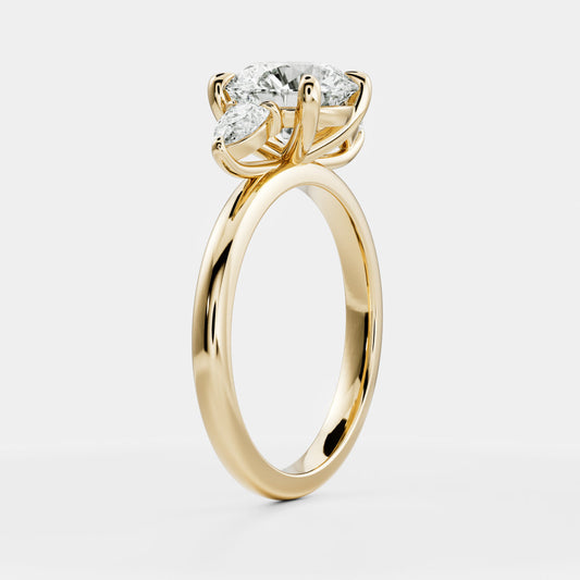 Oval Three Stone Lab Grown Diamond Engagement Ring