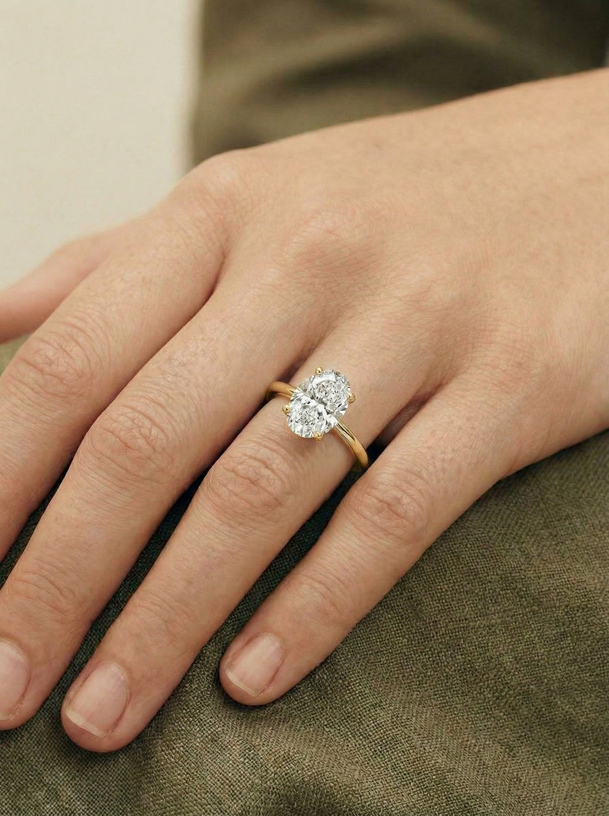 Oval Solitaire Lab Grown Diamond Engagement Ring