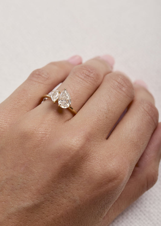 2 CT Round Three Stones Lab Grown Diamond Engagement Ring