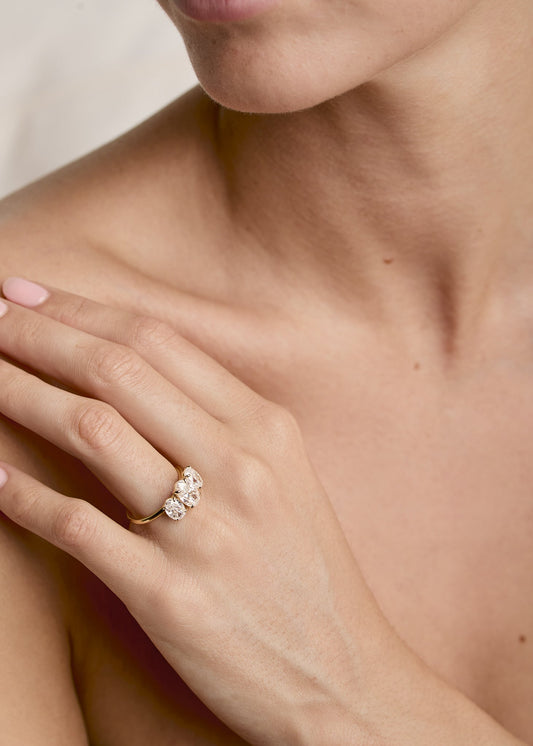 2 CT Round Three Stones Lab Grown Diamond Engagement Ring