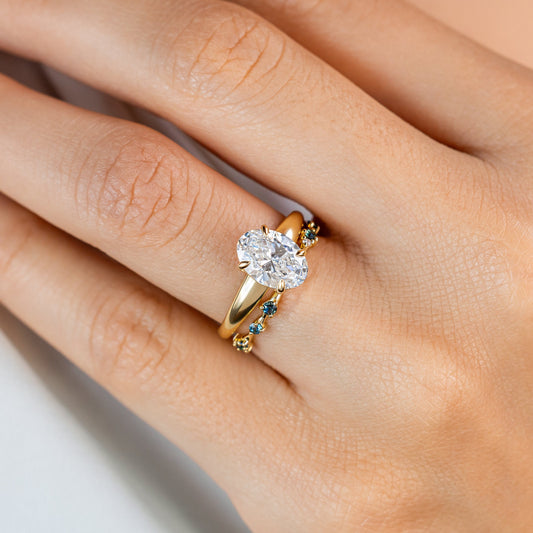 2 CT Round Three Stones Lab Grown Diamond Engagement Ring