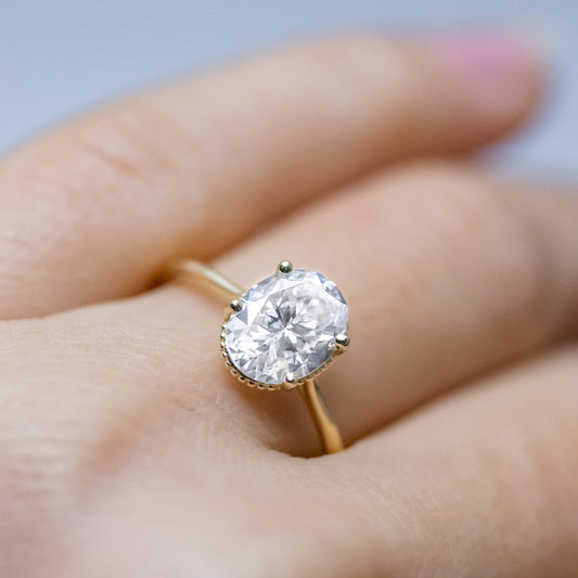 2 CT Round Three Stones Lab Grown Diamond Engagement Ring