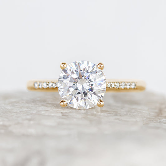 2 CT Round Three Stones Lab Grown Diamond Engagement Ring
