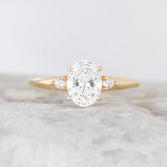 2 CT Round Three Stones Lab Grown Diamond Engagement Ring