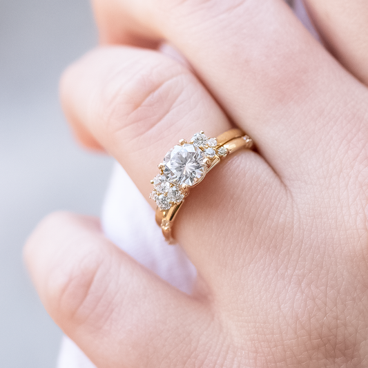 2 CT Round Three Stones Lab Grown Diamond Engagement Ring
