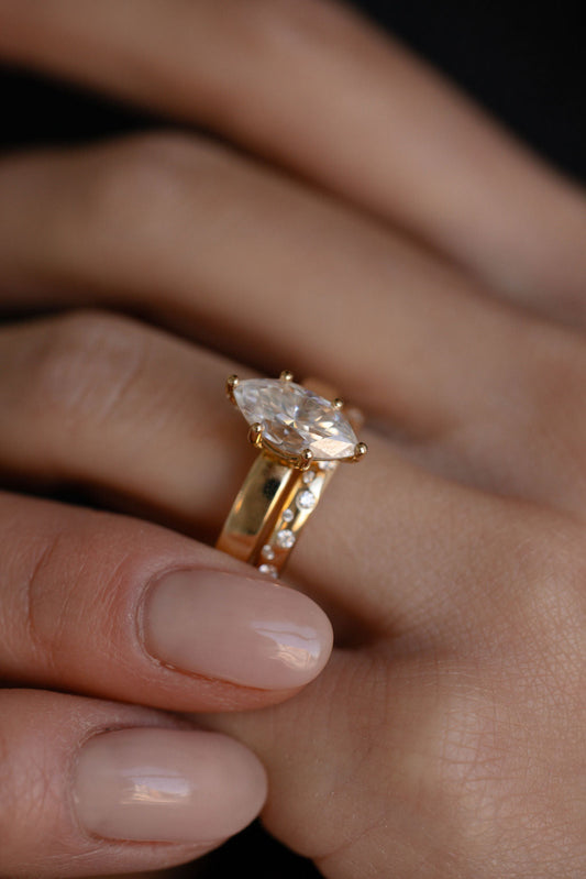 2 CT Round Three Stones Lab Grown Diamond Engagement Ring