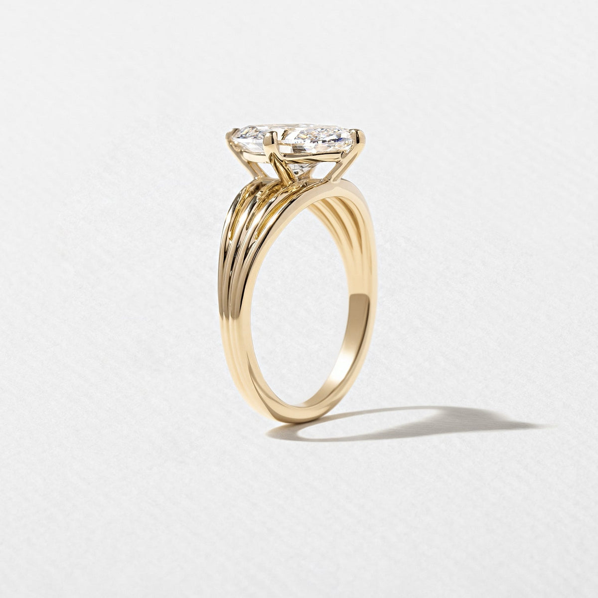 Emerald Pave Engagement Ring – 1 CT Lab Grown Diamond