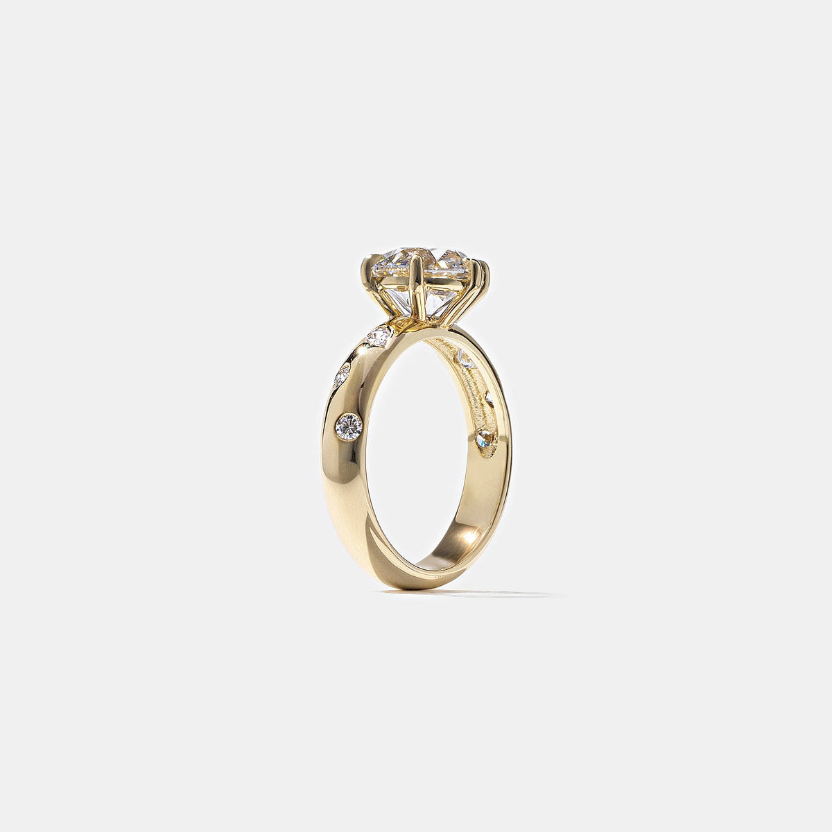 Emerald Pave Engagement Ring – 1 CT Lab Grown Diamond