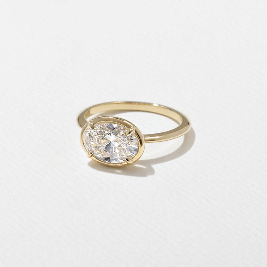 Emerald Pave Engagement Ring – 1 CT Lab Grown Diamond