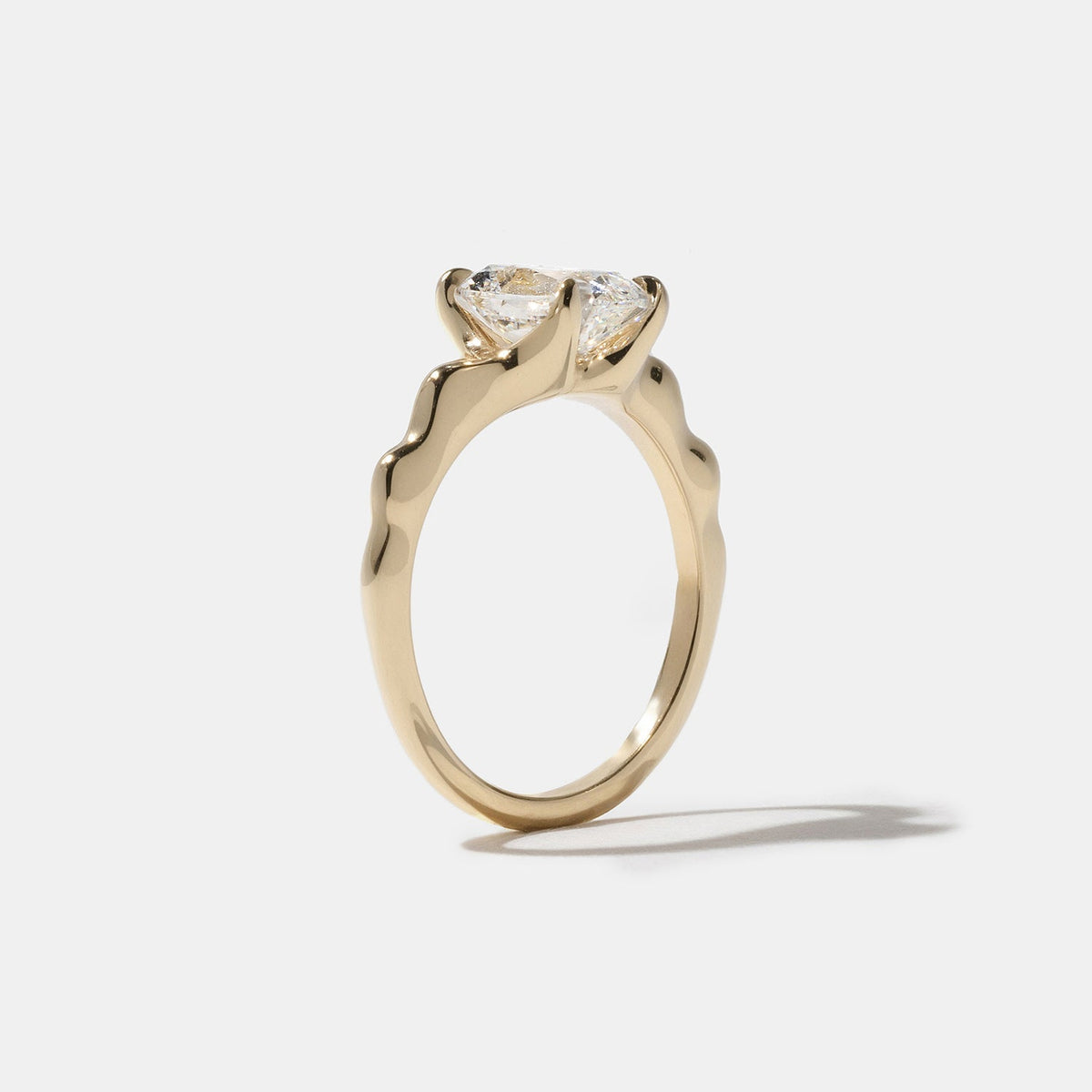 Emerald Pave Engagement Ring – 1 CT Lab Grown Diamond